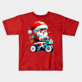 Christmas Santa Bicycle Kids T-Shirt